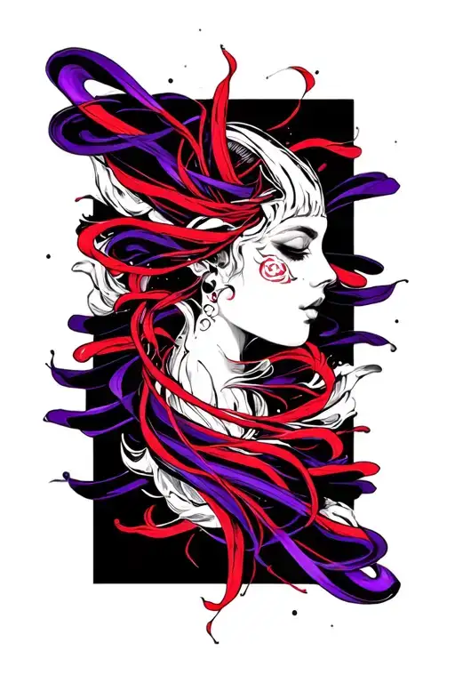 Black Background With Red And Purple Lines On It
