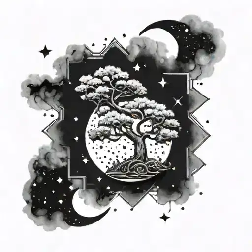 A Money Tree Growing In A Galaxy Filled With Stars And Planets