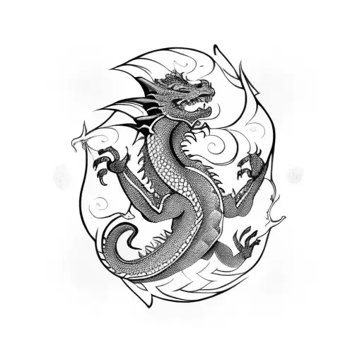 Dragon And Monkey Intertwined