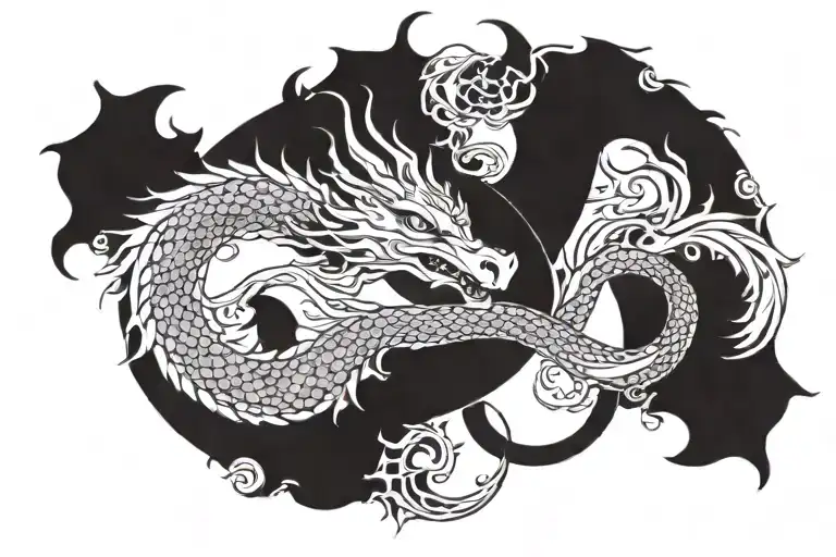 Infinity Symbol And Dragon