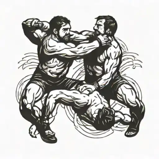 A Dynamic And Powerful Wrestling Move Being Executed In The Wrestling Ring