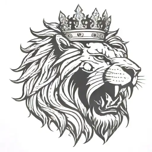 Roar Lion With King Crown