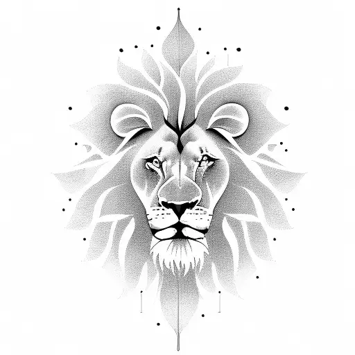 Lion Flowers Clock Trees Tarot Card