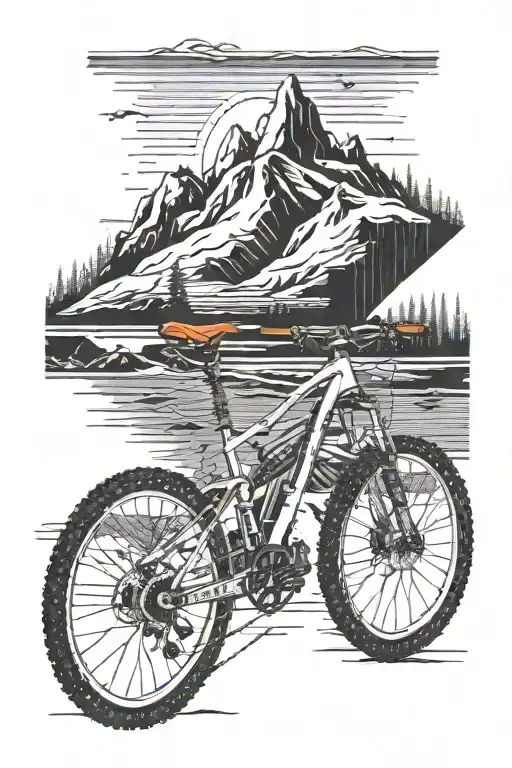 Mountain Bike And Hiking And Traffic Cone