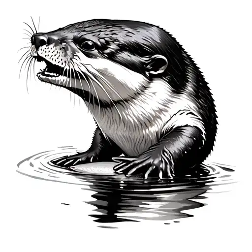 Otter Eating A Fish