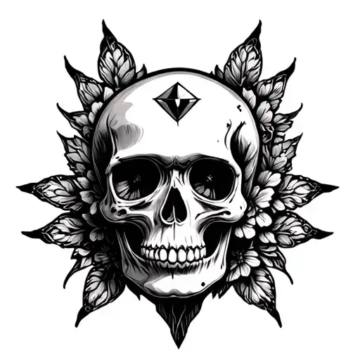 Muerte Skull Etoile With Diamond