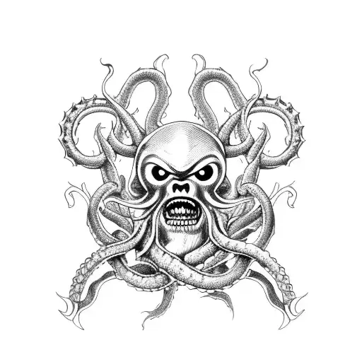 Kraken Strangling Pirateship