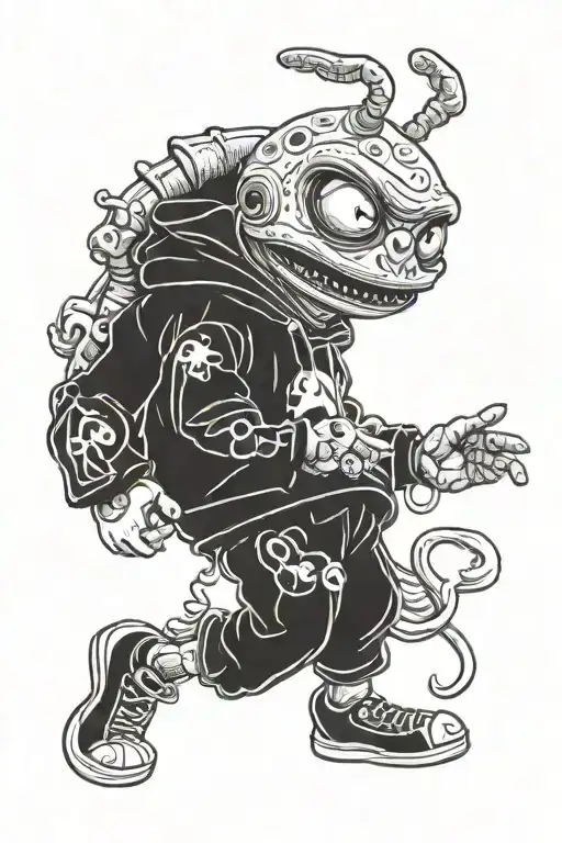 Alien From Toy Story Wearin Black Bape Hoodie