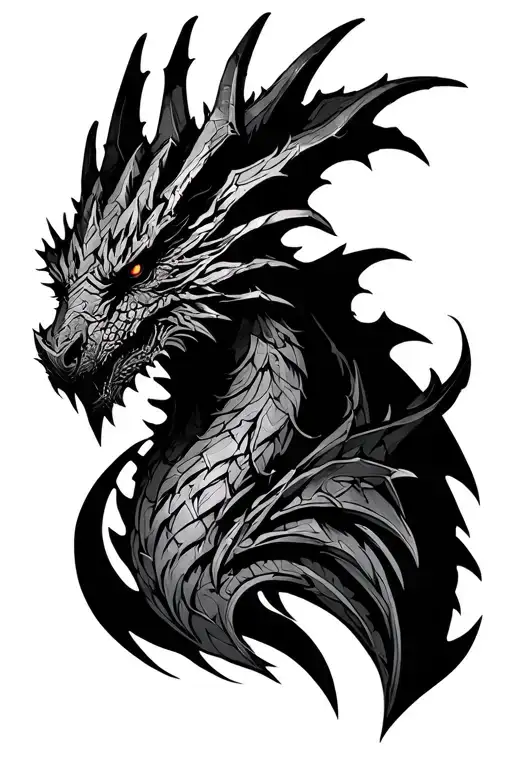 Skyrim Alduin Resembling Skyrim Logo