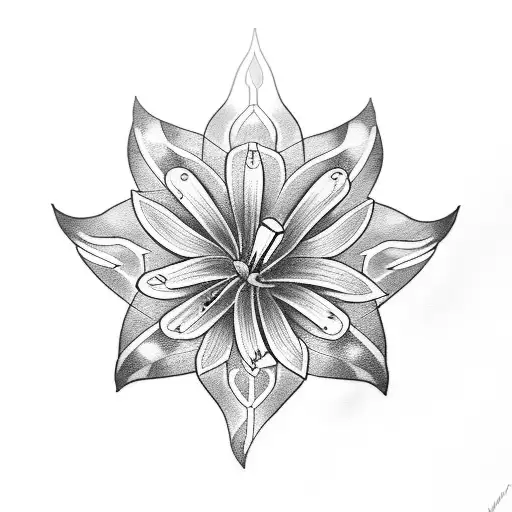 Lightsaber Hilt With Lily Flower Coming Out The End