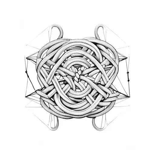 A Climbing Rope Intertwined With A Dna Double Helix