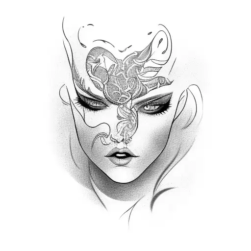 Portrait Of A Woman Half Seductive And Half Evil