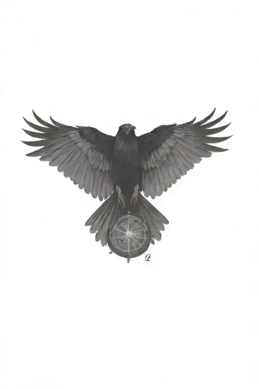 A Raven With A Compass