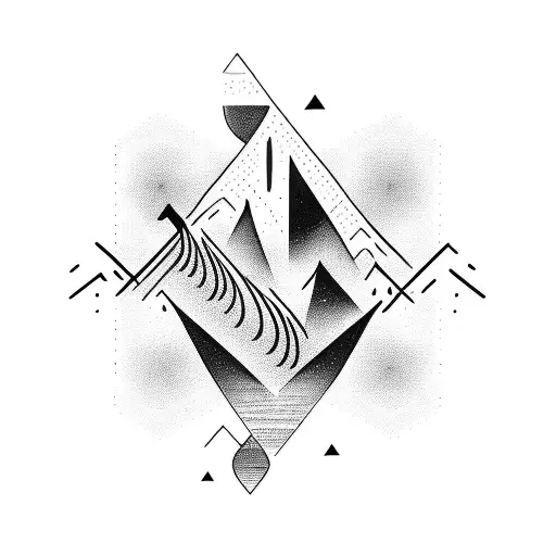 A Silhouette Of A Mountain Range With Musical Notes Flowing Out Of It