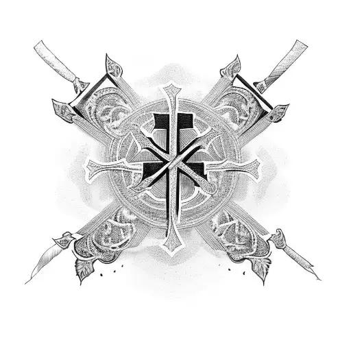 3 Blacked Out Crosses With Background