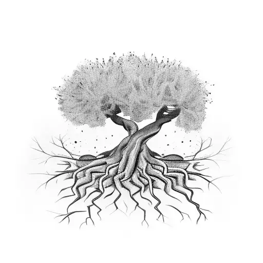 Roots Of Olive Tree Wrapping Around Leg