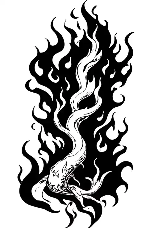 Spiky Fire Outlined Leg Vines