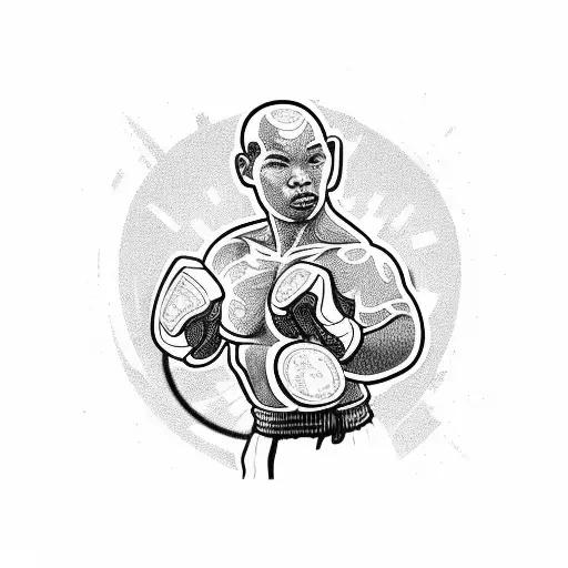 A Muay Thai Fighter Punching Through A Stack Of Money