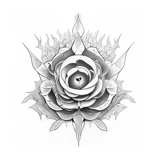 Combine Dark Art With Botany Elements To Create A Surreal And Mysterious Tattoo Design