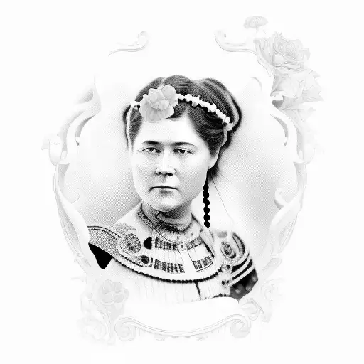 Alice Guy Portrait With Ornements Of Cinema