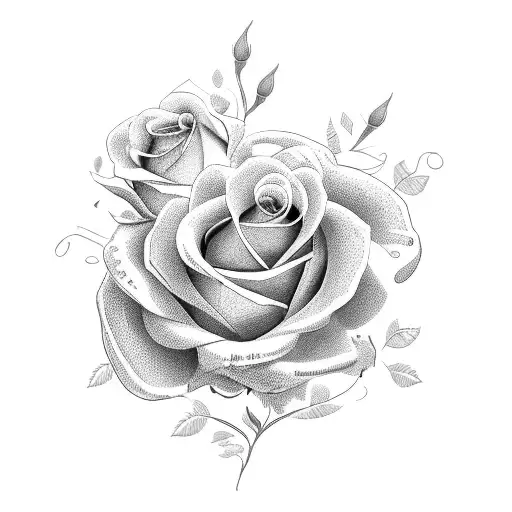 Family With Roses And Roman Numerals