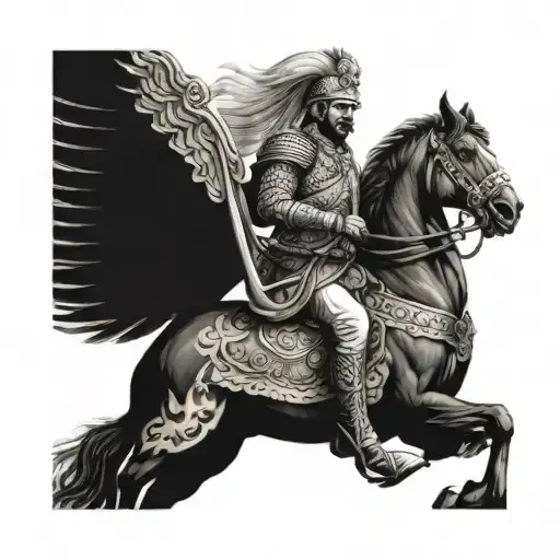 A Portrait Of Maharana Pratap Singh Riding A Majestic Hawk Into Battle