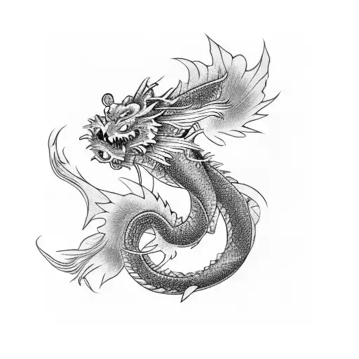 Japnese Koi And Dragon