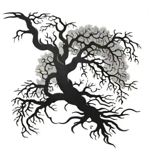 A Tree Of Life With Roots Symbolizing Strength And Branches Representing Growth And Life After Death
