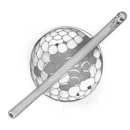 Pool Stick Hitting A Ball Witch Music Notes Coming Off Of It