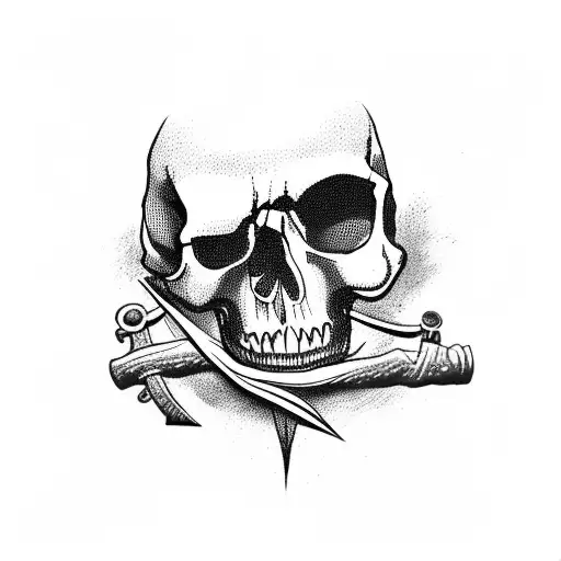 Skull And Pirate And Clock