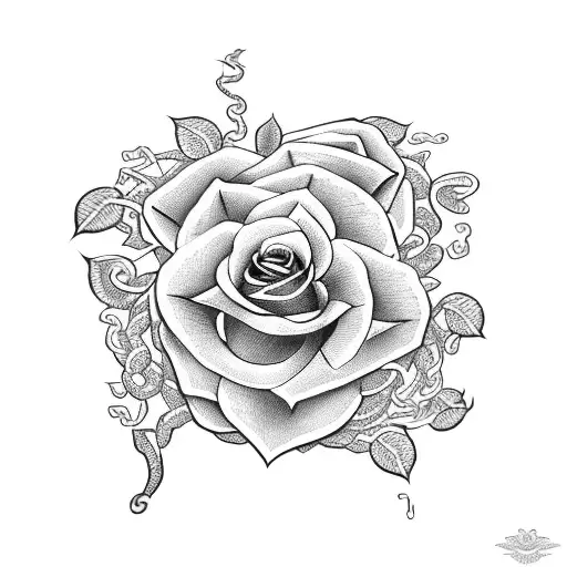 Sword With Snake And Roses Vines