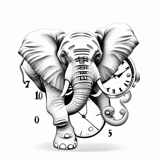 Elephant With Clock