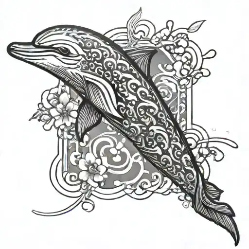 Japanese Dolphin Forearm Sleeve