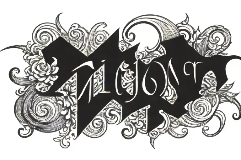 The Word Zion In Fancy Font