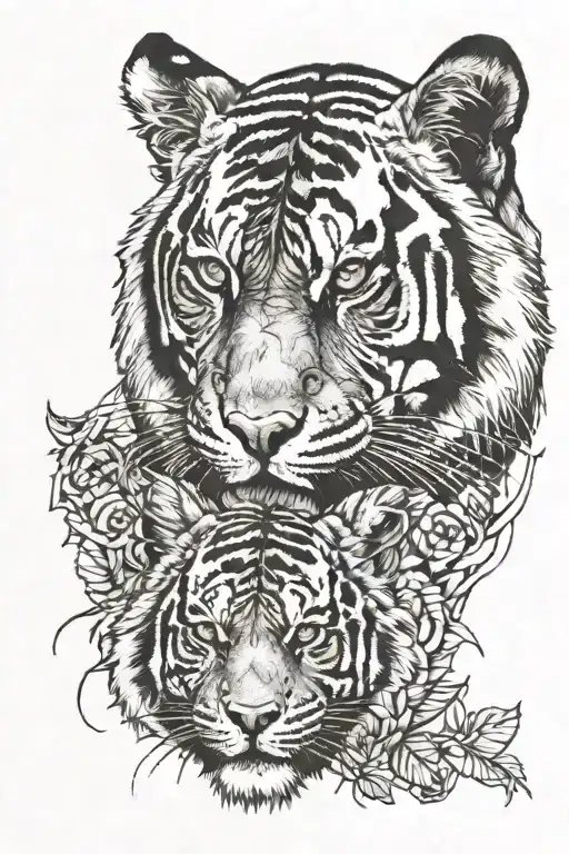 Portrait Of A Tiger And A Berseker