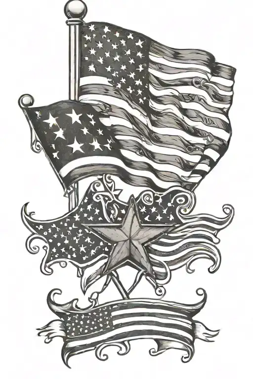 American Flag With Stars And Kids Names