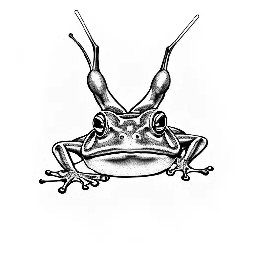 Coqui Frog Natralized On Heliconia Flower Stalk