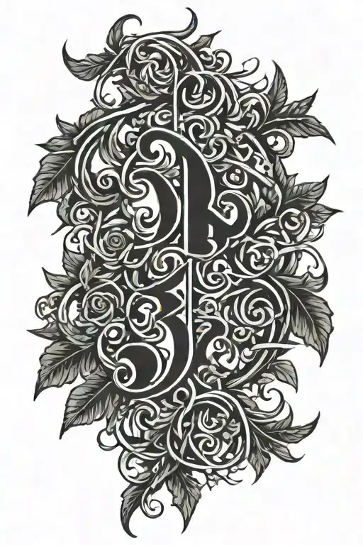 3 Brithdates Roman Numbers With Spikey Vines Surrounding It