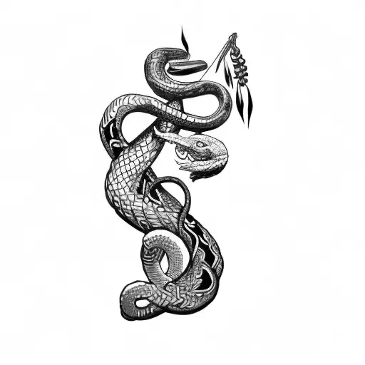 Greek God With A Snake Wrapped Around Him