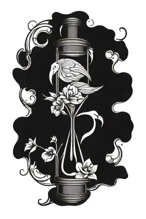 Flamingo And Hour Glass