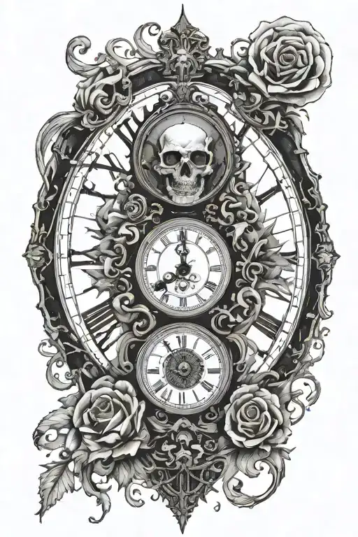 Hidden Sadness Of Death With Clock On