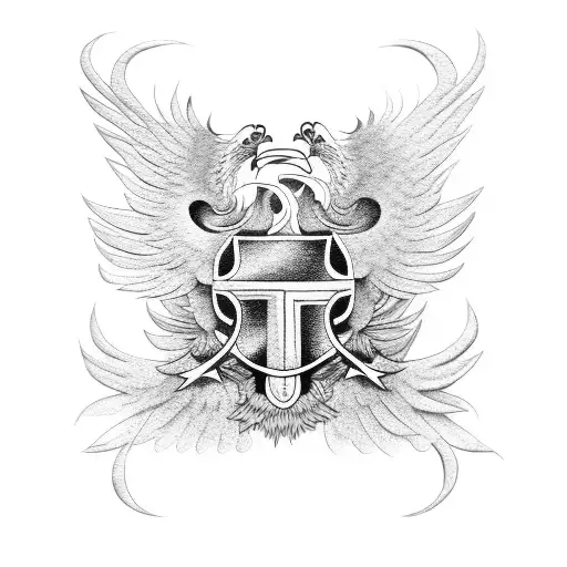 Two Headed Eagle Crescent And One Star