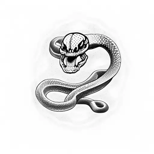Snake Half Skeleton Half Normal