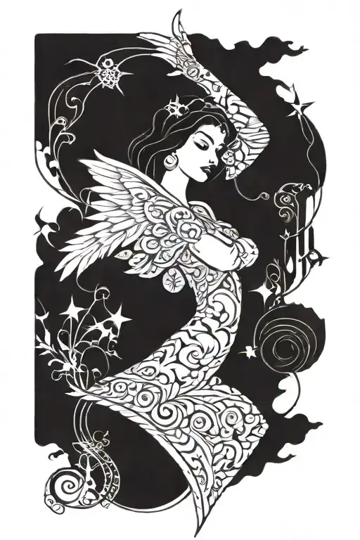 Angel Sleeve With Patterns