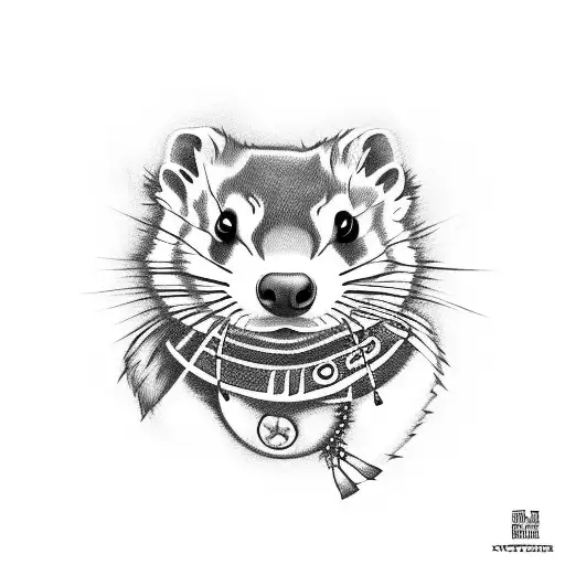 Native Woman Holdind A Ferret