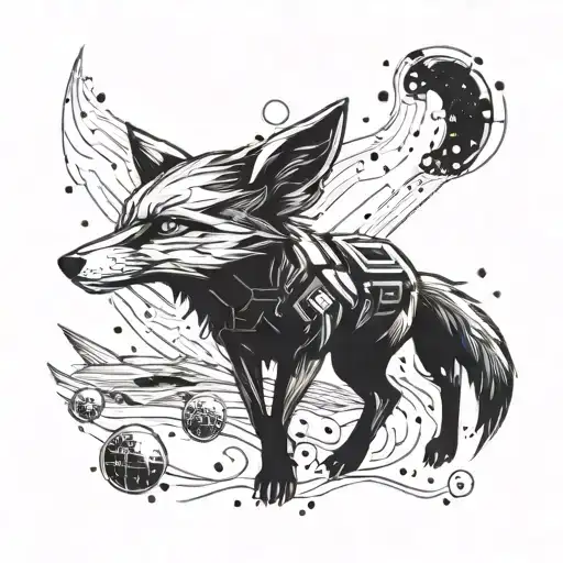 A Futuristic Fox Exploring A Galaxy In A Video Game Setting