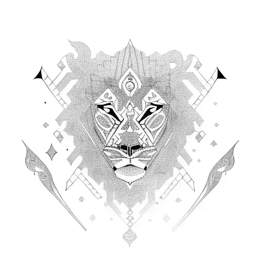 Manly Arab Tribal Sleeve With A Lion