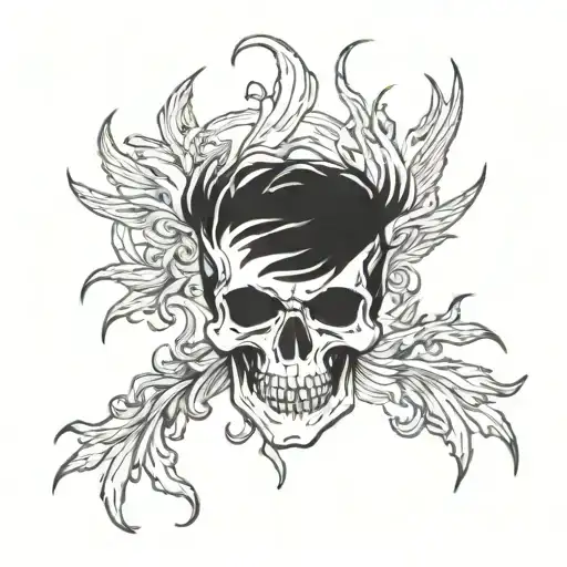 Skull Phoenix Rising From The Ashes