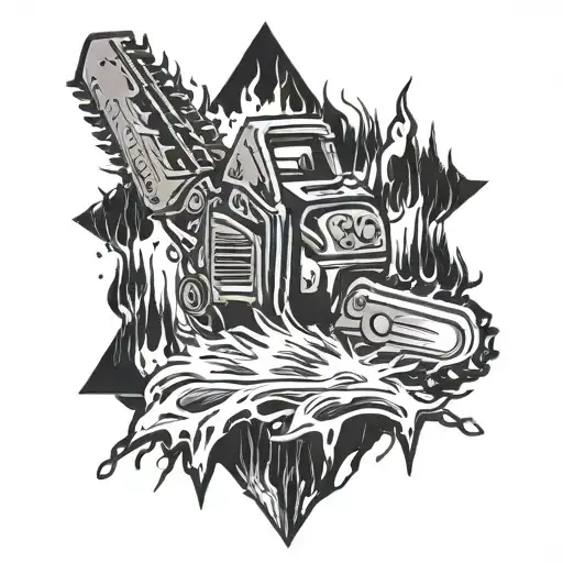 Wildland Fire With Water Drops And Chainsaws Crossing Within