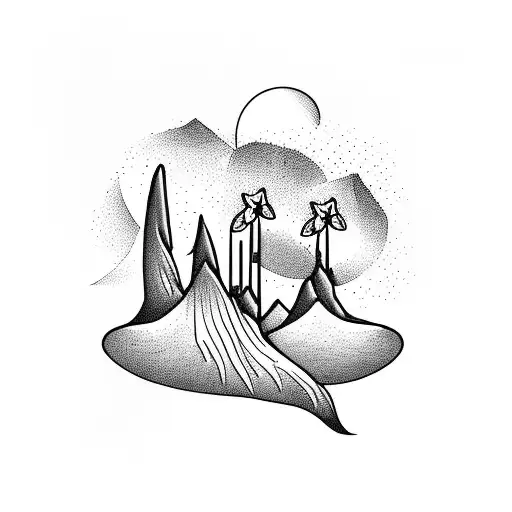 Mountain Scene With Snowdrop Flower